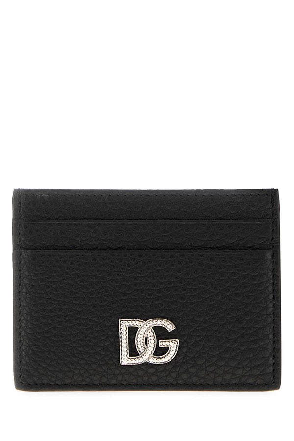 Dolce & Gabbana Exterior: 100% Leather Finishing: Silver metal card case in black