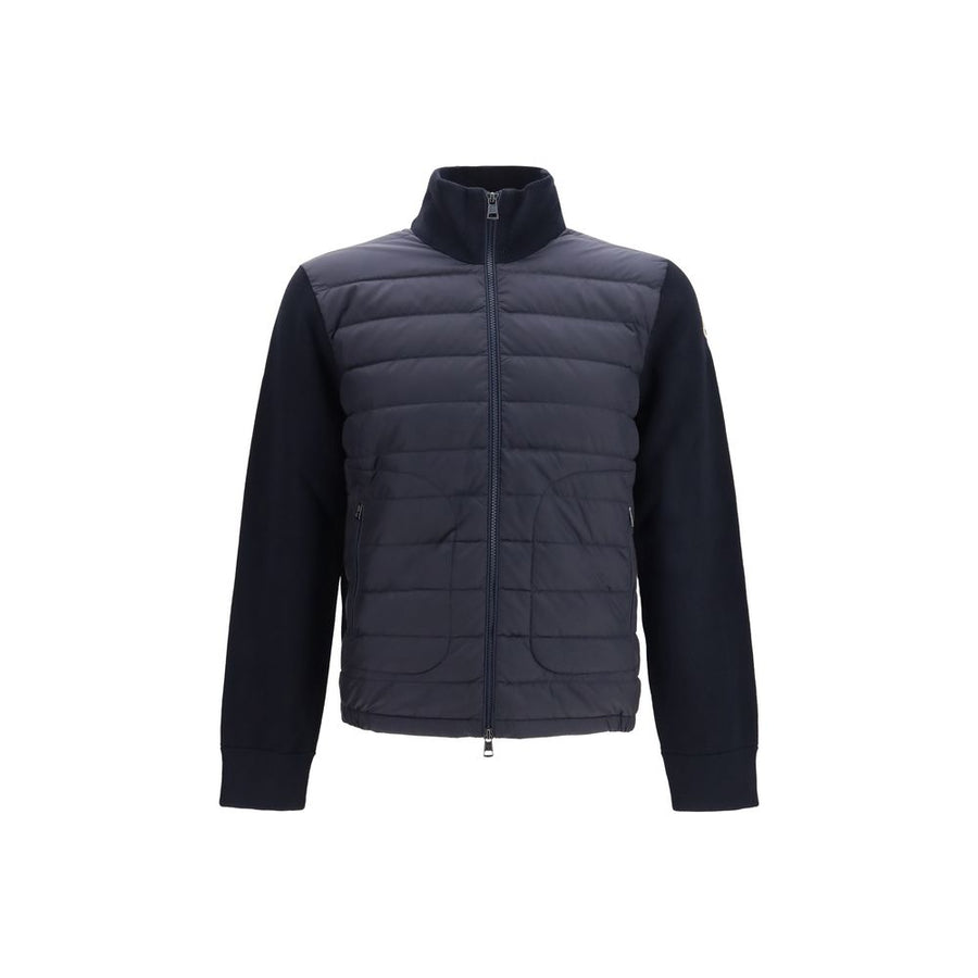 Moncler Inner 100% Goose Down; Outer 100% Polyamide; 50% Fleece Wool Ovis Aries 50% Acrylic jacket in blue