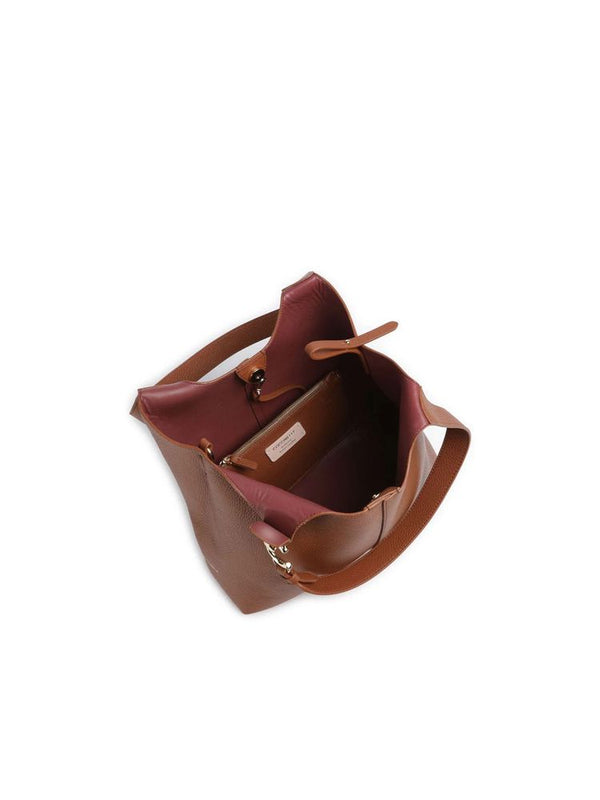 Coccinelle Hobo Bag Cognac Grained Leather / Handbags