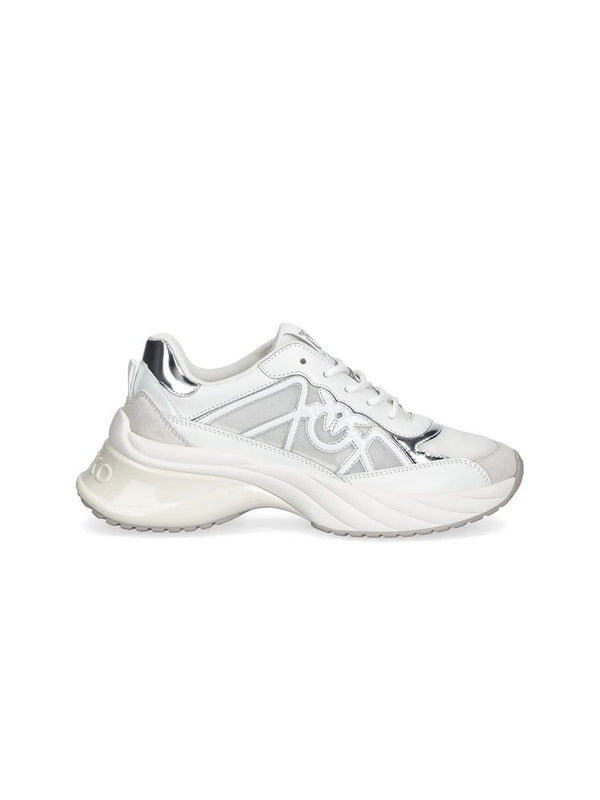 Pinko 59% Calf/Cow Leather sneaker in white