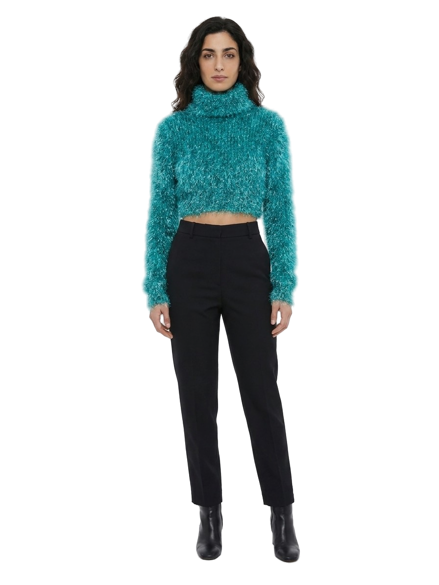 Blue Polyamide Turtleneck Clothing