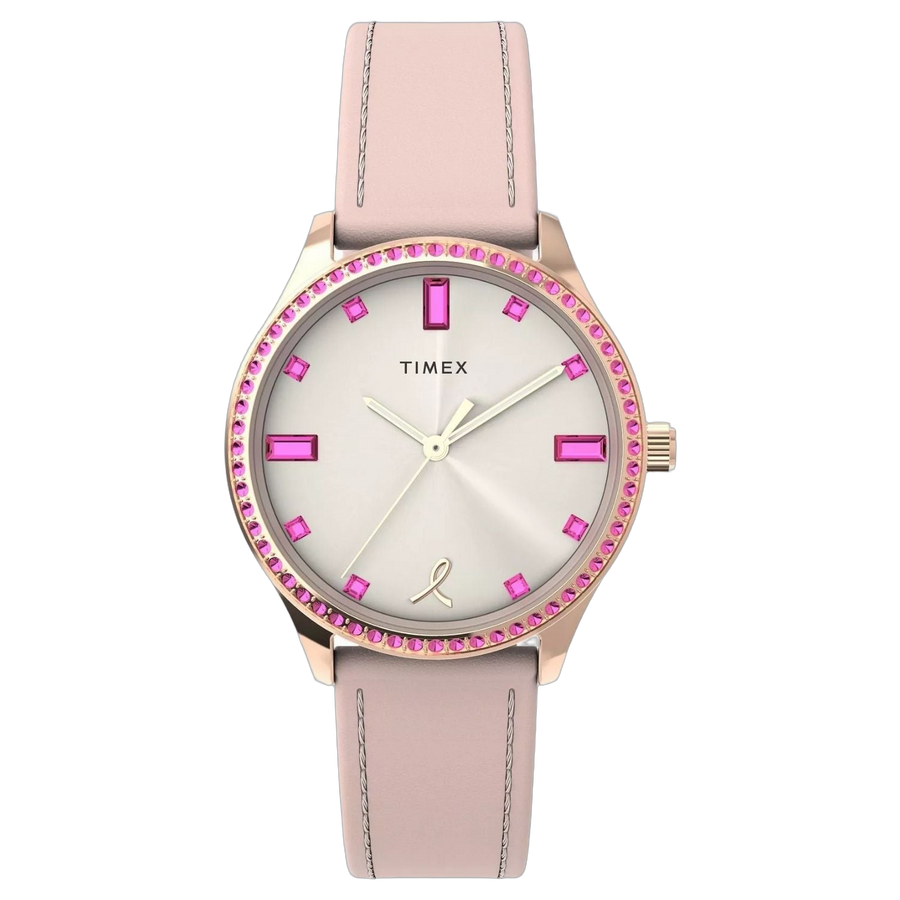 Timex Stainless steel case watch in beige