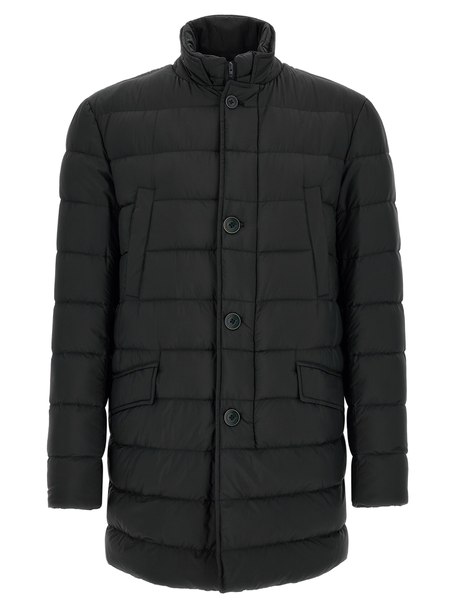 Black Polyamide Full-Length Jacket Clothing