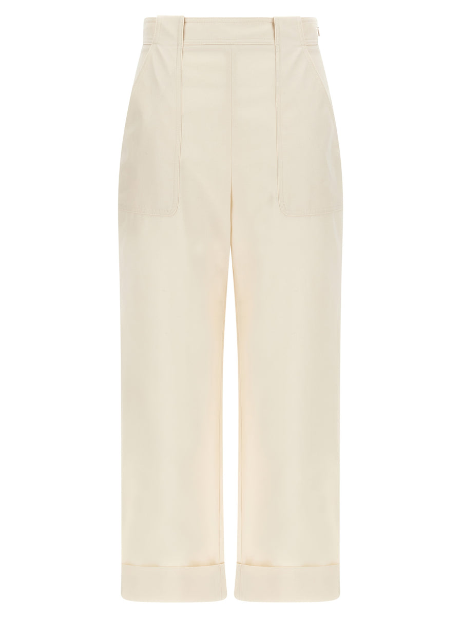 Max Mara 100% Cotton trousers in white