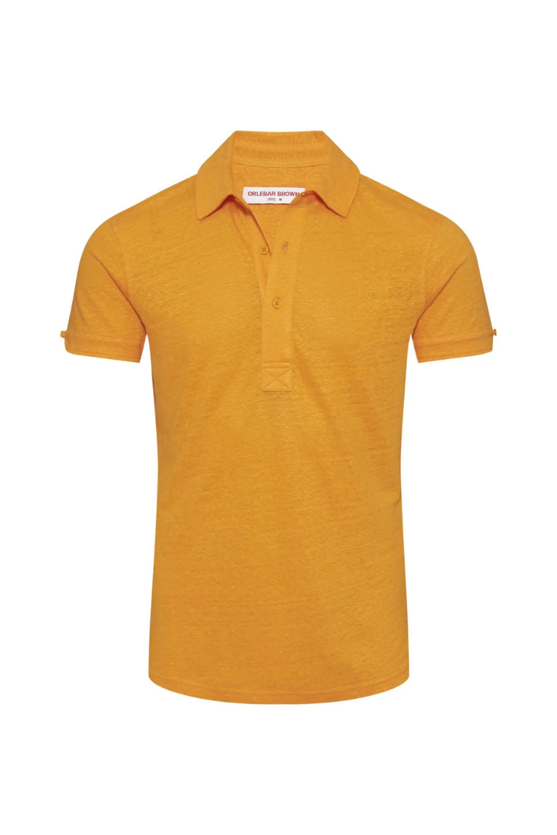 Orlebar Brown 100% Linen polo in gold
