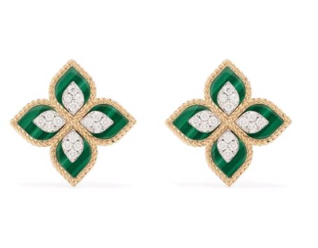 Roberto Coin 18kt rose gold earrings in green