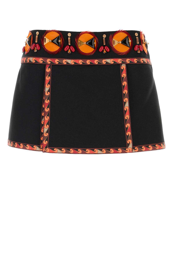 Emilio Pucci Ricamo Exterior: 100% Cotton; Lining: 95% Viscose skirt in black