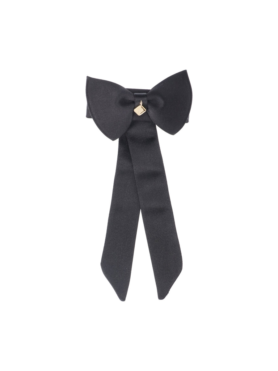 Ferragamo 57% Viscose bow tie in black