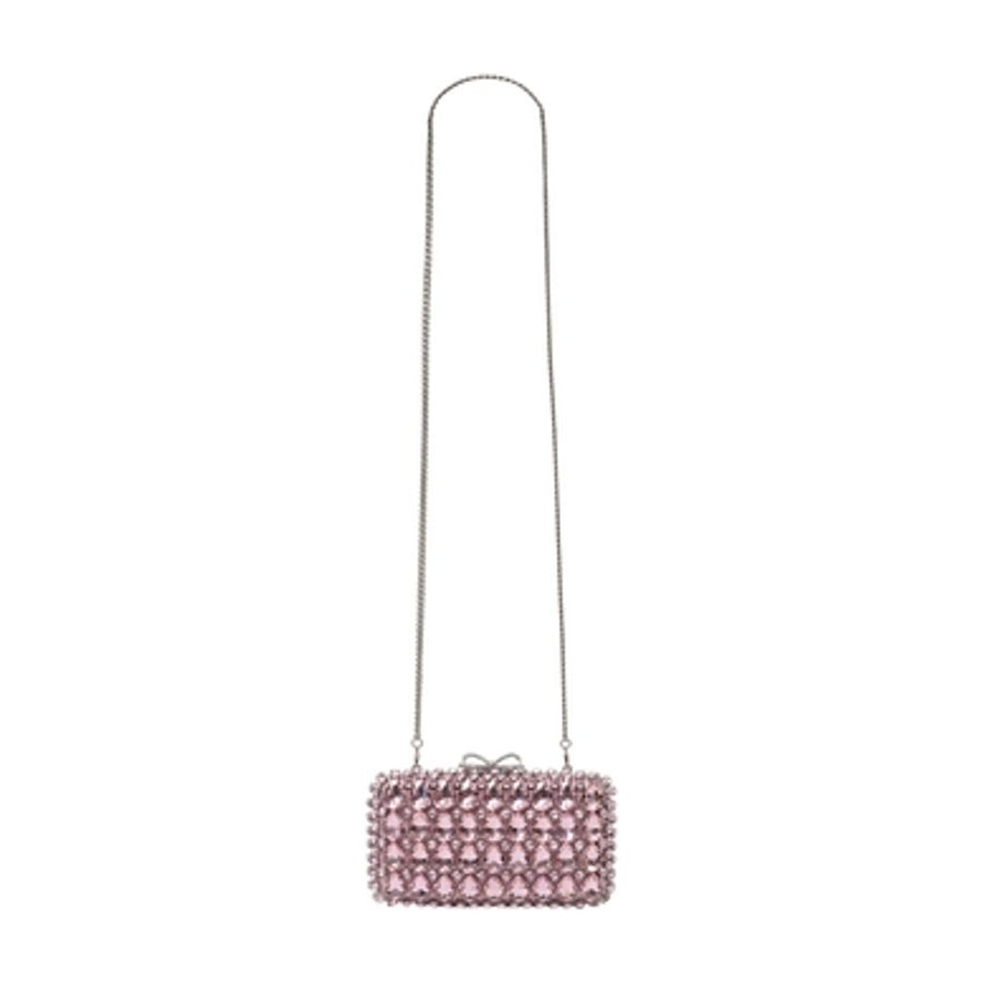 Self-Portrait Shearling clutch in pink