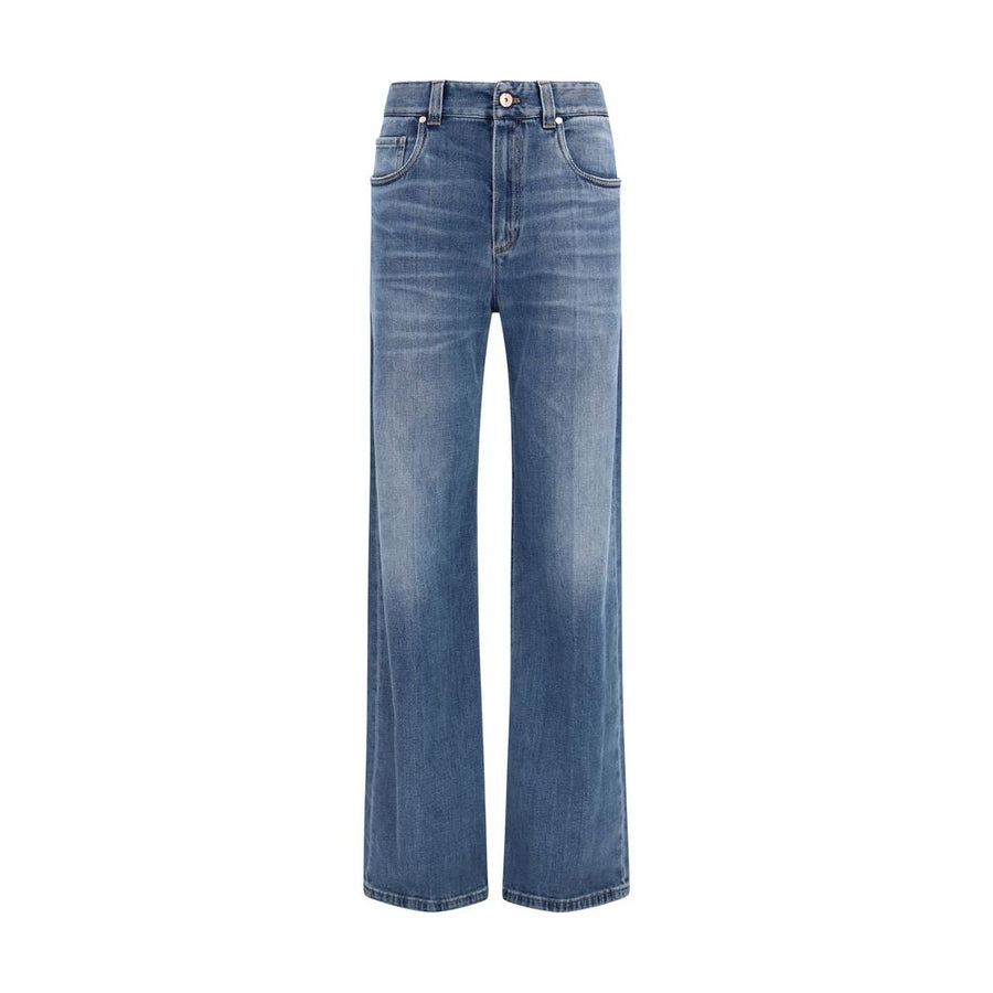 Blue Cotton Relaxed Fit Jeans Clothing