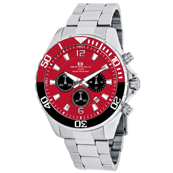 Oceanaut Stainless steel case watch in red
