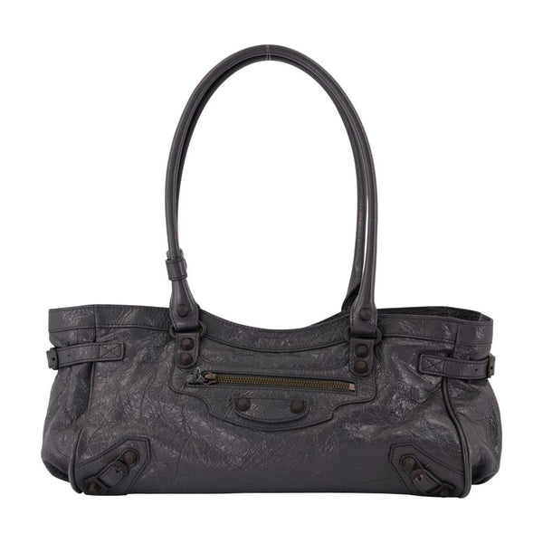 Balenciaga lambskin shoulder bag in black