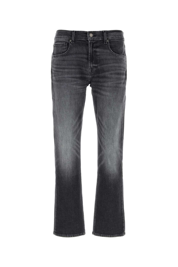 Black Stretch Denim Jeans Grigio Exterior: Cotton Elastane