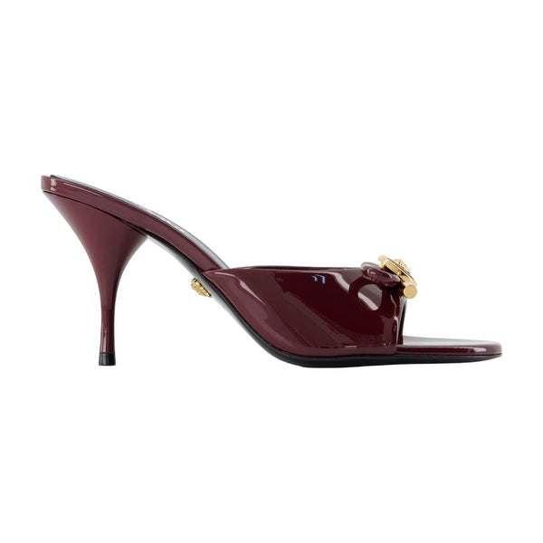 Versace Calfskin mule in burgundy