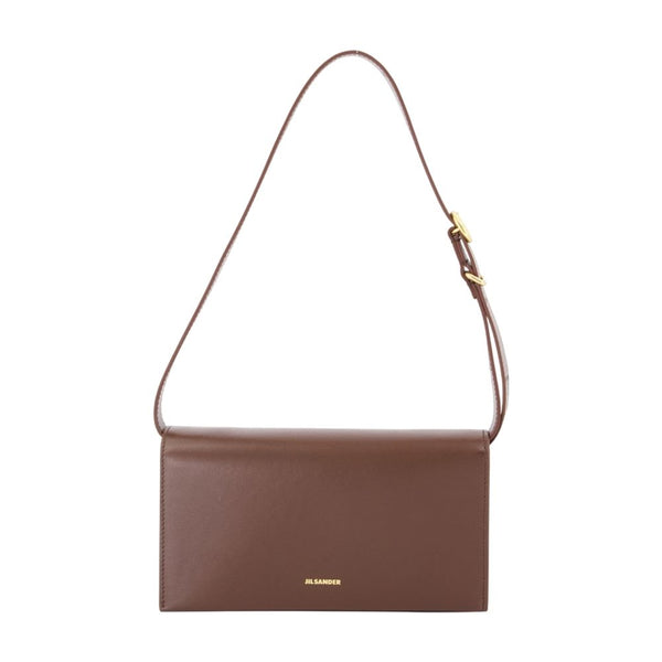 Jil Sander calfskin crossbody bag in brown