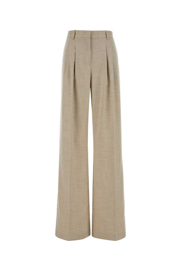 Melange Sand Stretch Twill Nathalie Pant Ivory Pantaloni