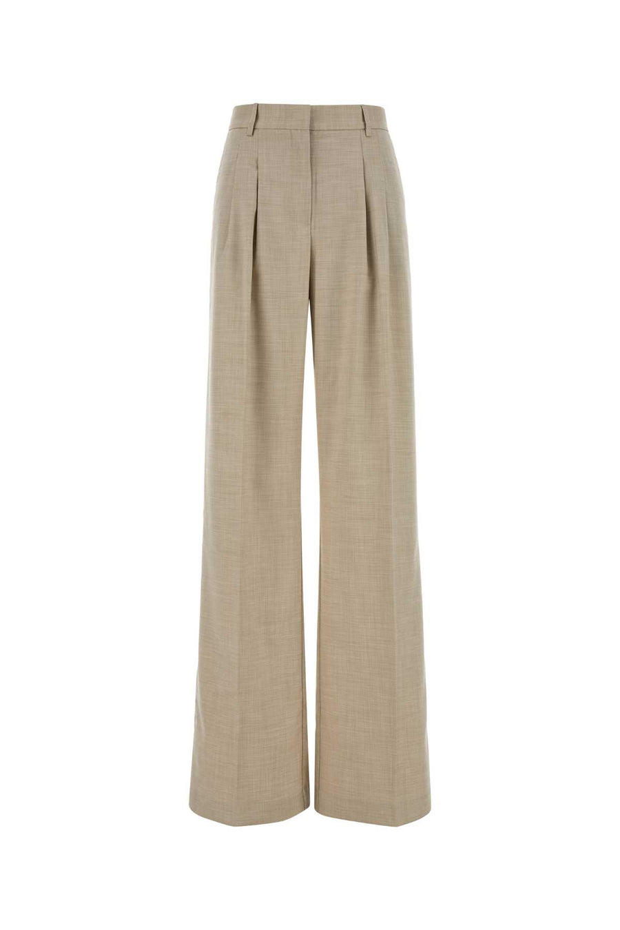 Melange Sand Stretch Twill Nathalie Pant Ivory Pantaloni