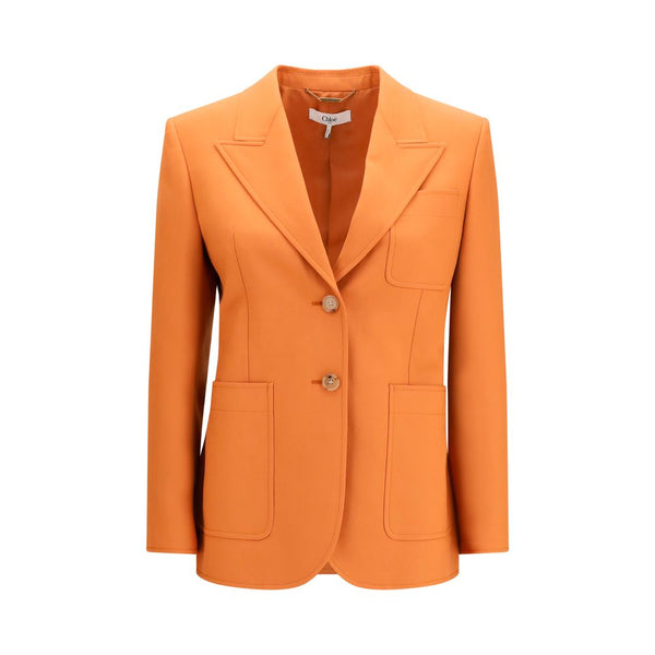 Chloé 100% Merino Wool blazer in orange