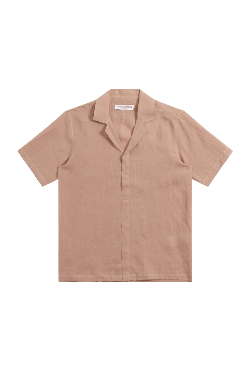 Orlebar Brown 100% Linen shirt in pink