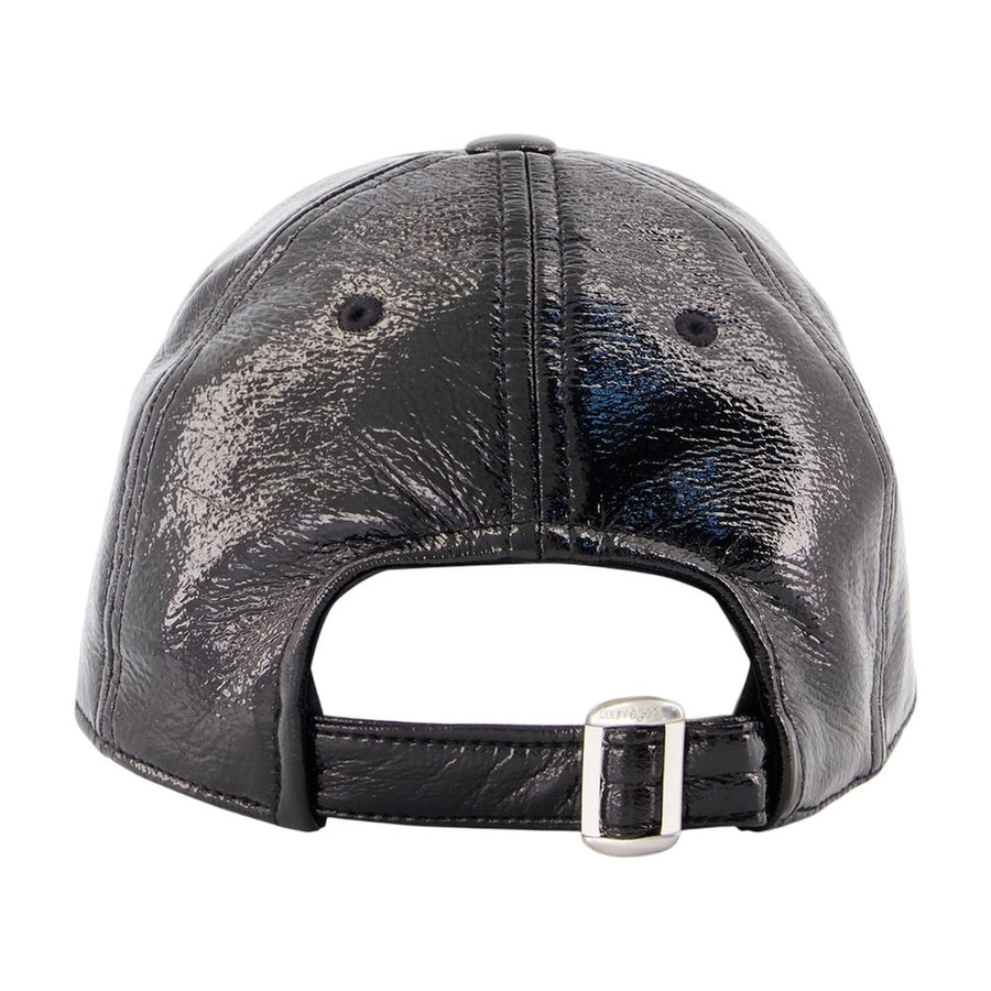 Courreges 326TCT050VY0014-9999 Vinyl baseball cap in black