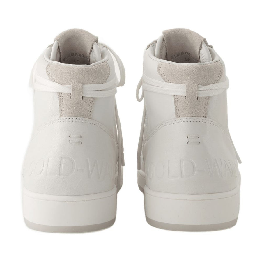 A Cold Wall leather high-top sneaker in white