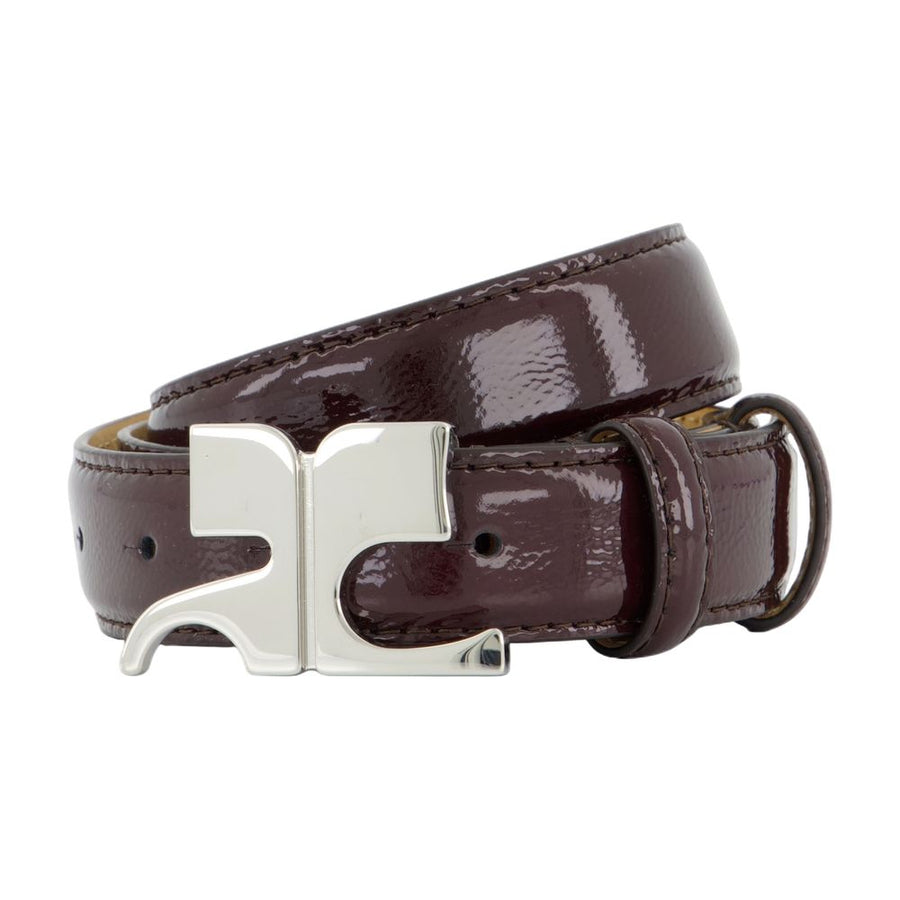 Courreges calfskin belt in burgundy