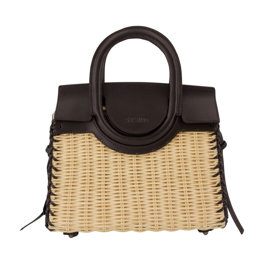 Staud Raffia top handle bag in beige