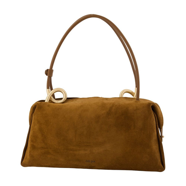 Cult Gaia calfskin shoulder bag in brown