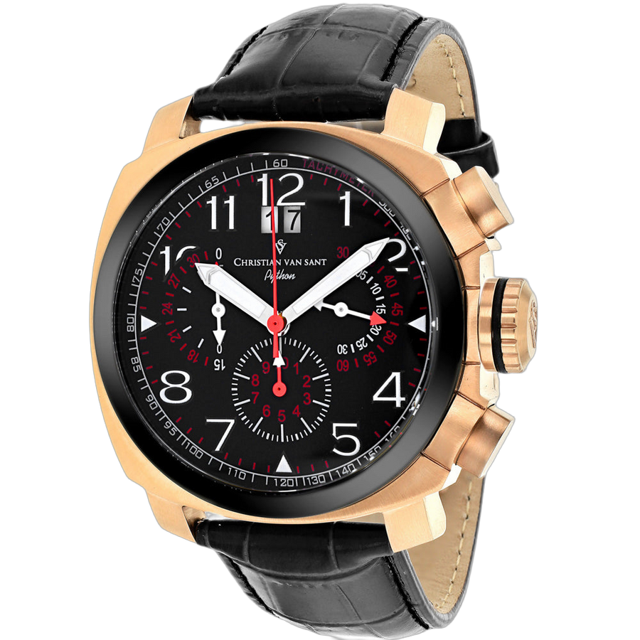 Christian Van Sant Stainless steel case watch in black