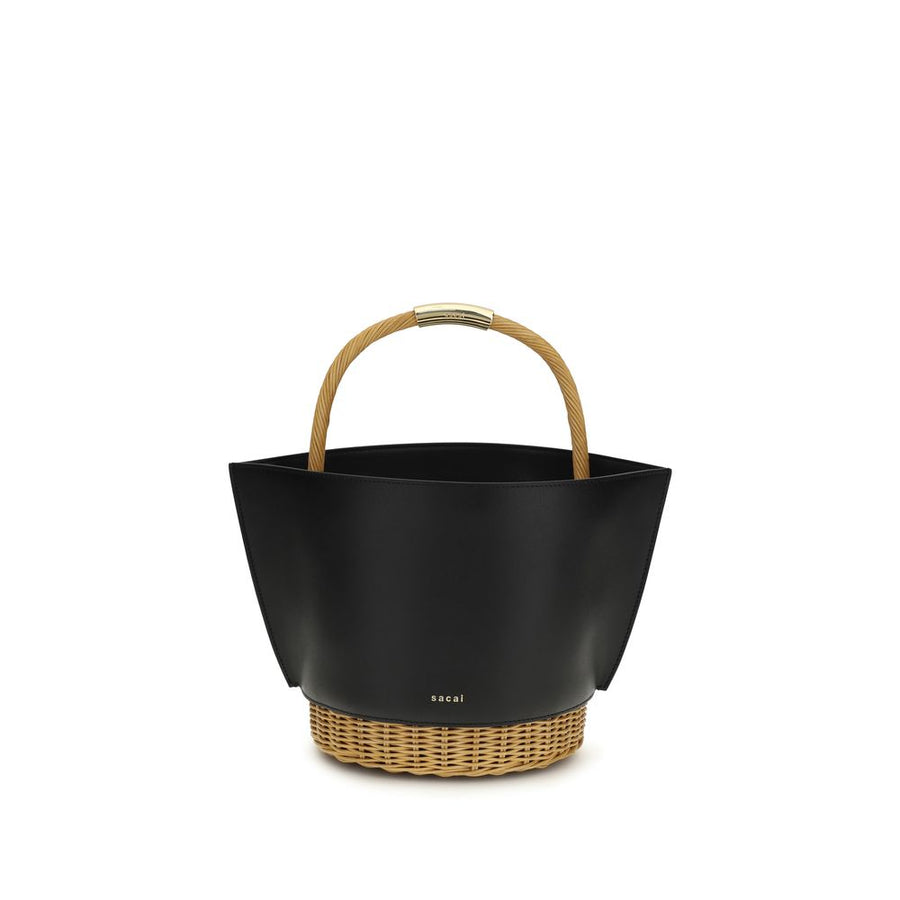 Sacai 100% Calf Leather Bos Taurus shoulder bag in black