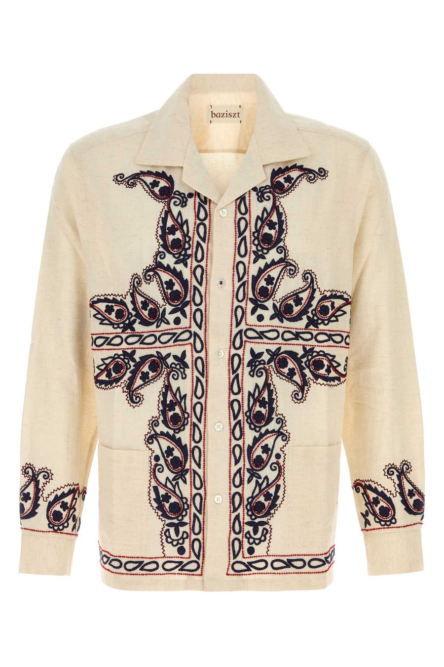 Melange Sand Silk Memento Shirt Beige Exterior: Camicie