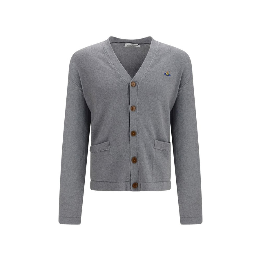 Gray Cotton Cardigan Clothing