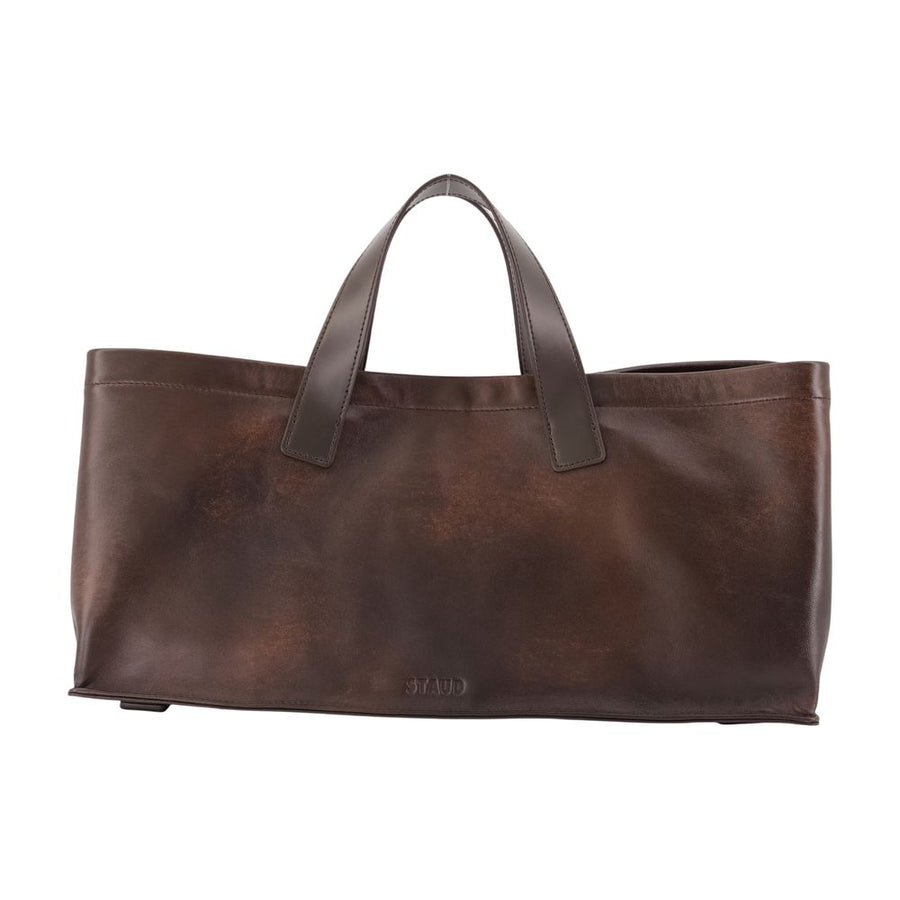 Staud lambskin tote bag in brown