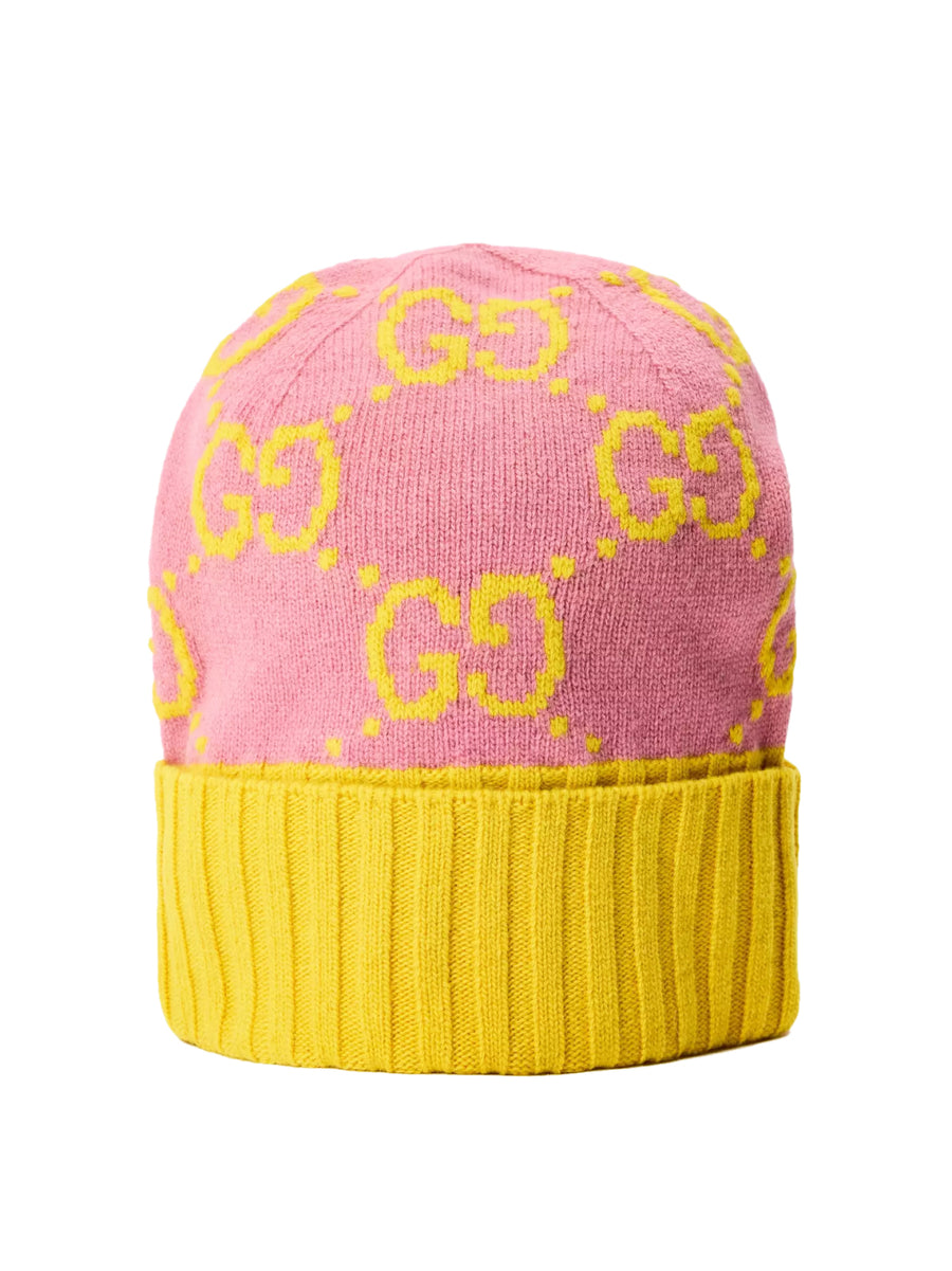Gucci 6761103G2065975 100% Wool beanie in pink