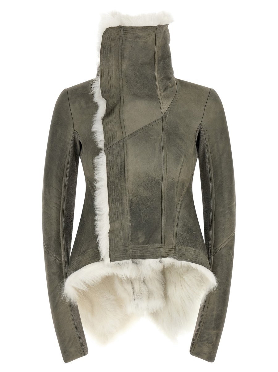 Rick Owens 100% Lamb Fur (Ovis aries) jacket in gray