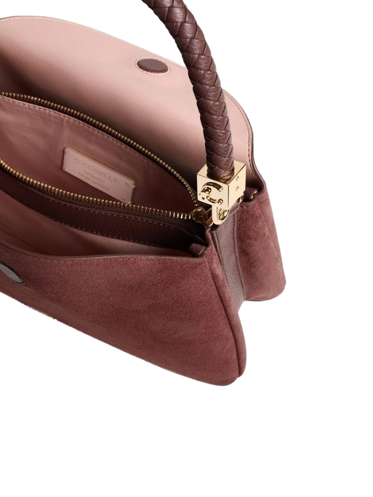 Coccinelle Top Handle Bag Berry Bovine Split Suede Leather / Top-handle-bags