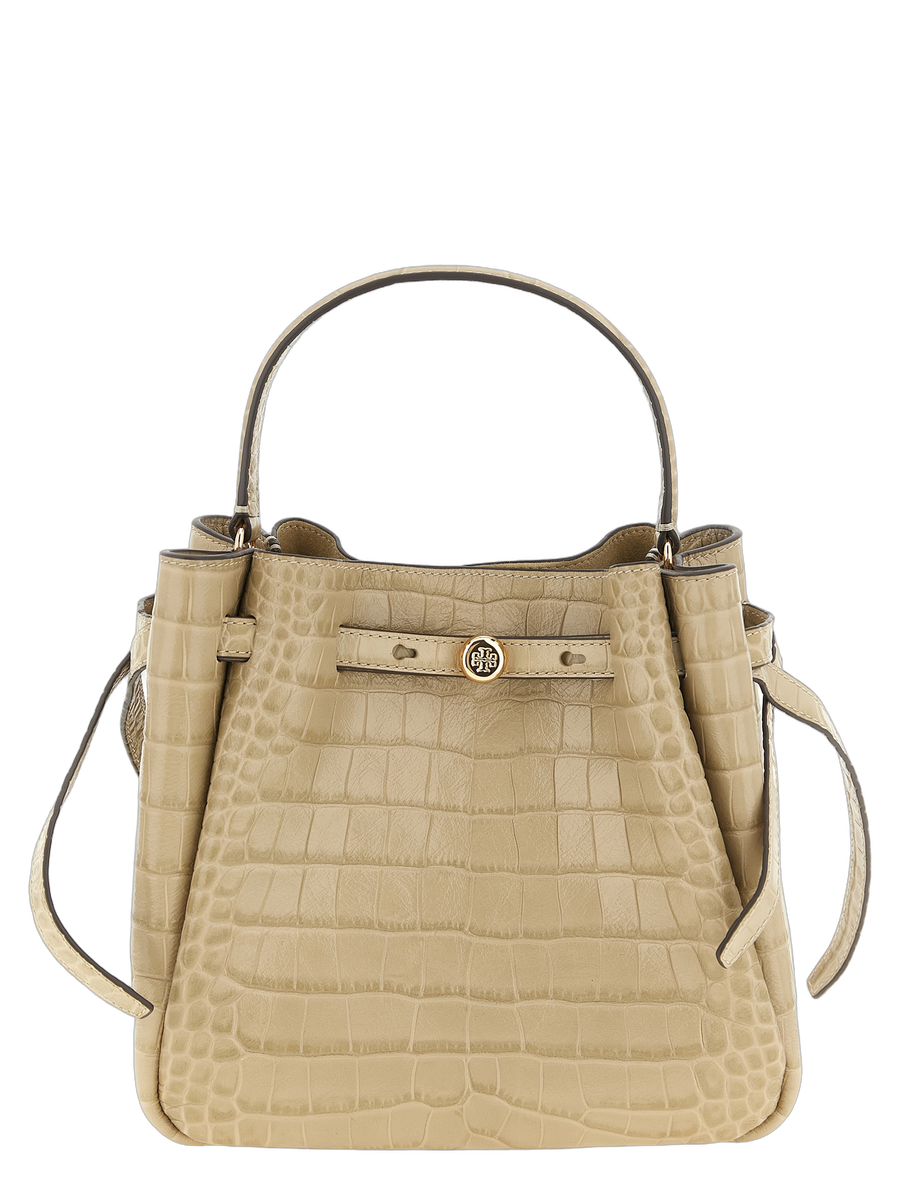 Tory Burch 100% cowhide leather shoulder bag in beige
