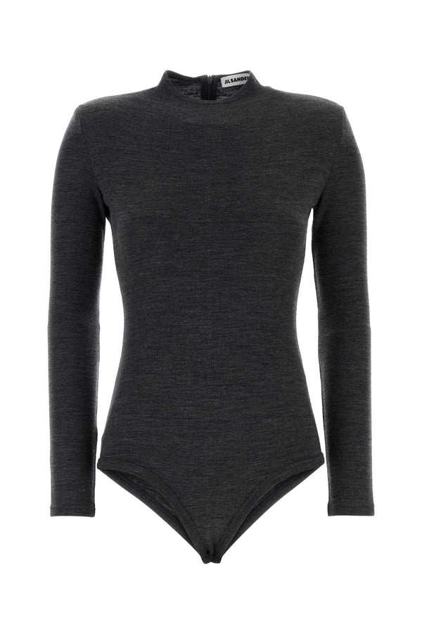 Charcoal Wool Bodysuit Antracite Exterior: Maglie