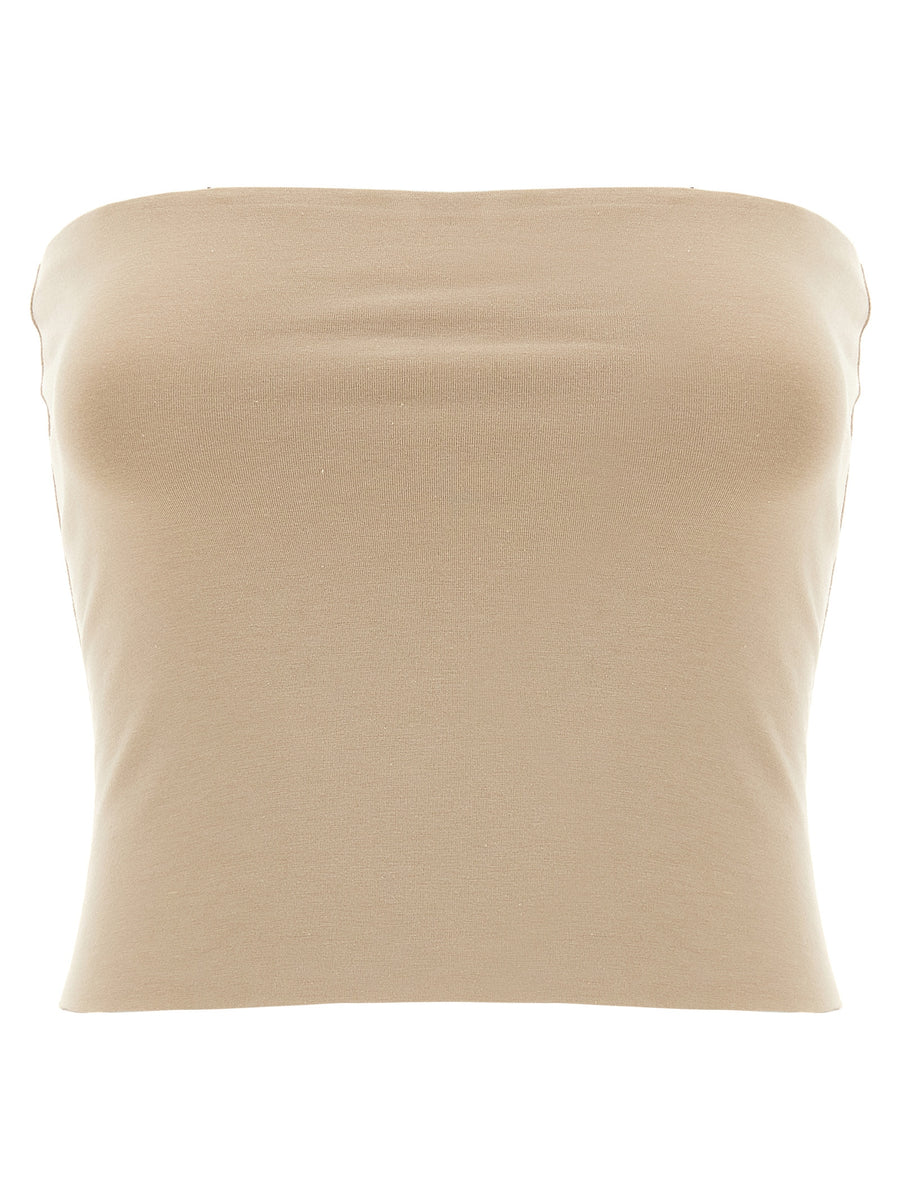 Brunello Cucinelli 93% Cotton tank top in beige