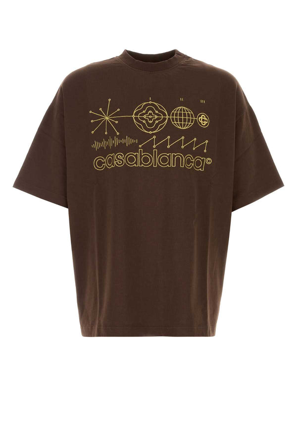 Brown Cotton Oversize T-Shirt Codedecivilisation Exterior: Organic Maglieria