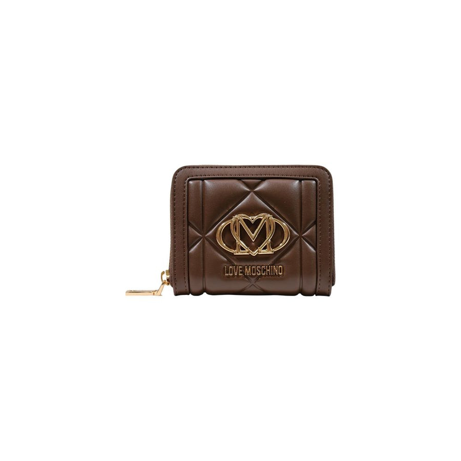 Love Moschino 100% polyurethane exterior; 100% polyester lining wallet in brown