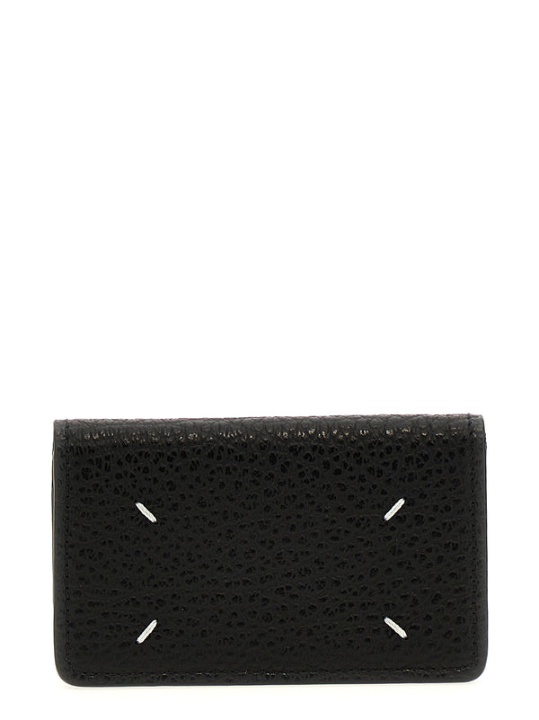 Maison Margiela 100% calfskin leather card case in black