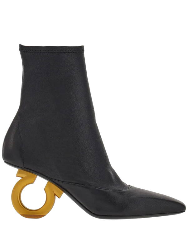 Ferragamo Lambskin ankle boot in black
