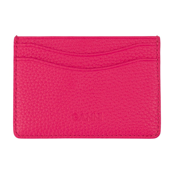 Ganni Synthetic card case in pink