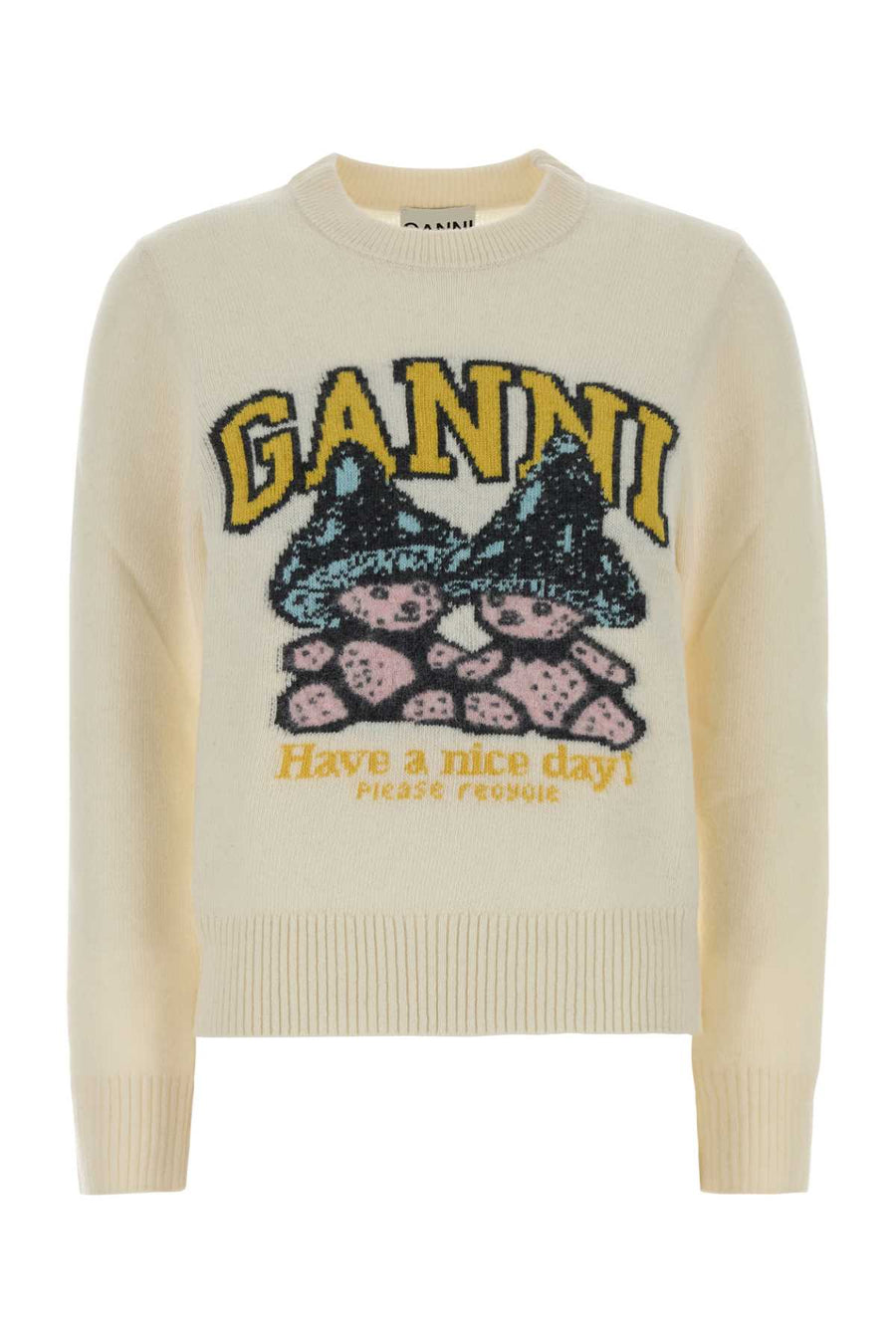 Ivory Wool Blend Sweater Egret Maglieria