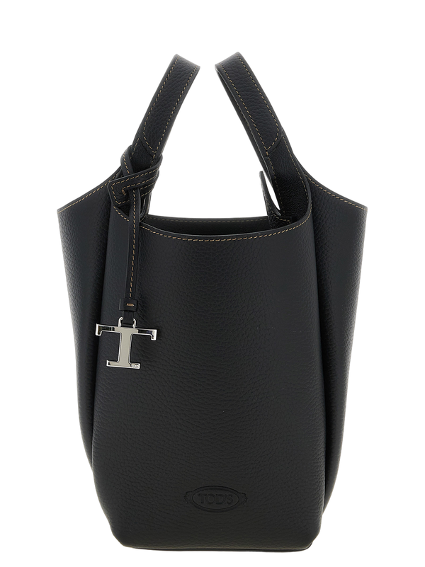 Tod's 100% calfskin leather bucket bag in black