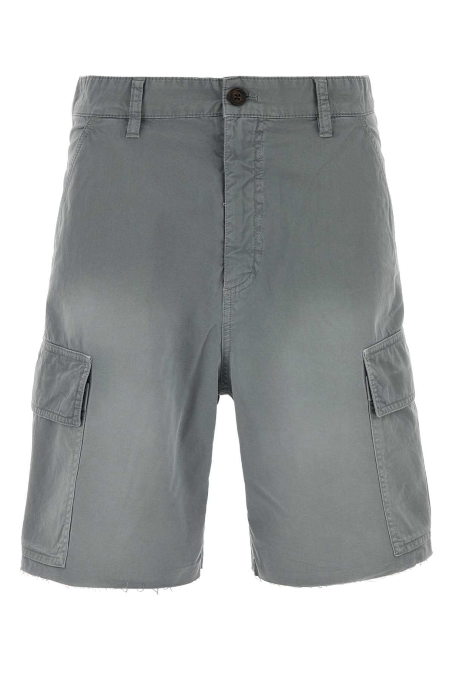 Grey Twill Bermuda Shorts Acciaio Exterior: Cotton Pantaloni