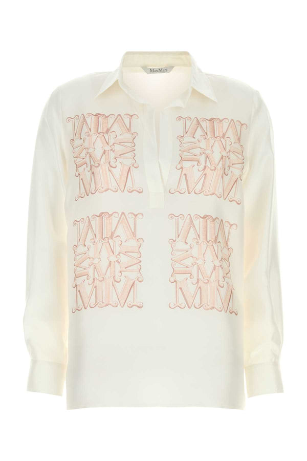 Max Mara 100% Silk blouse in white