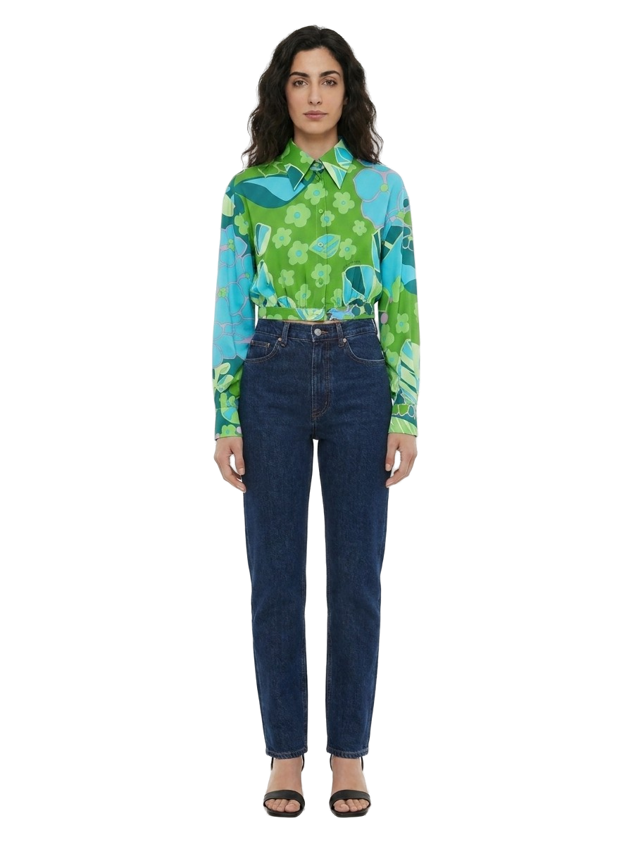 Multicolor Elastane Pattern Shirt