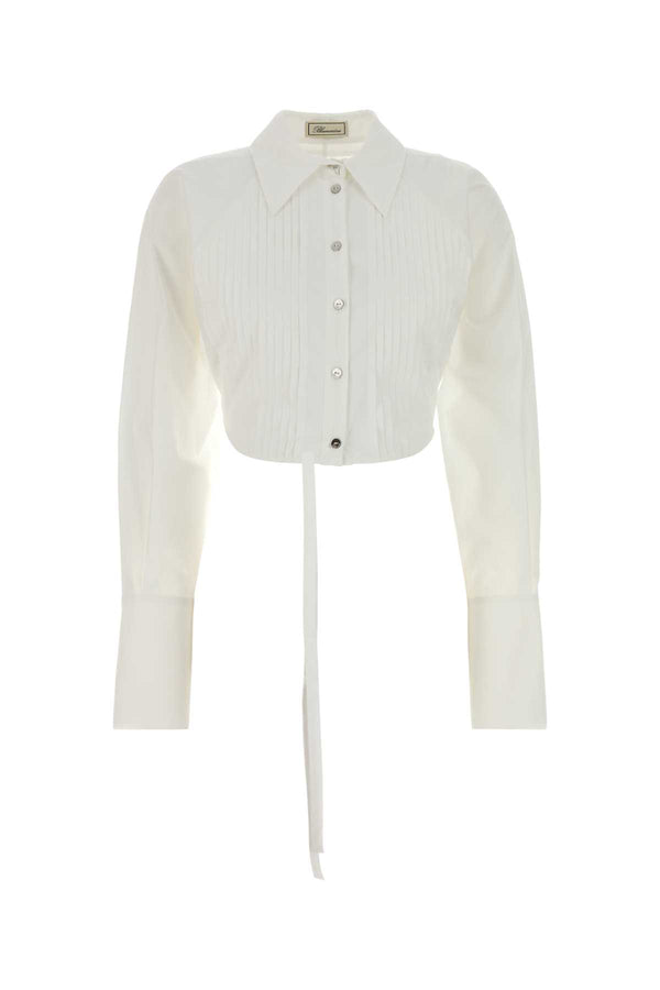 Blumarine Corto 100% Cotton shirt in white